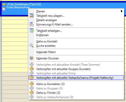 Screen ACTPlus Kontextmen&uuml;